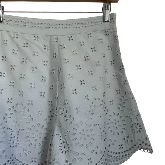 INTERMIX Womens Malia Scalloped Eyelet Shorts Size 2 Blue Lined High Rise - Picture 5 of 12